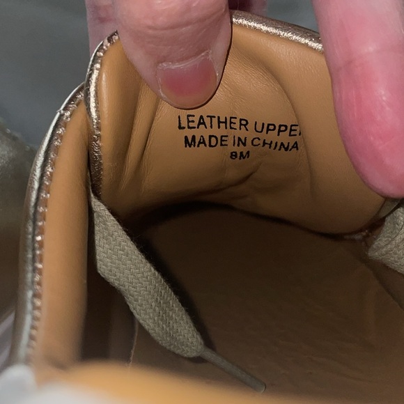 NWT J/SLIDES HALLY Gold Metallic & White Leather - Picture 15 of 16